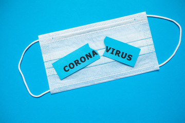 Typical mask for covering mouth and nose for protection against virus.