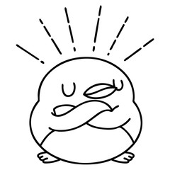 traditional black line work tattoo style robin with folded wings