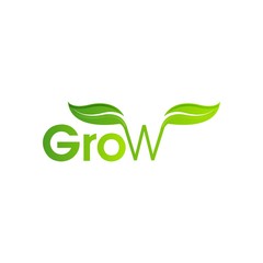 ecology logo - green design - growth vector illustration