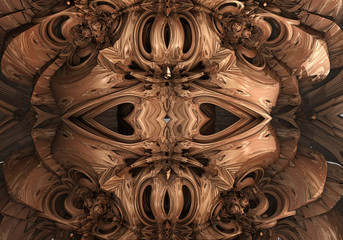 Unique 3d wooden pattern. 3d illustration