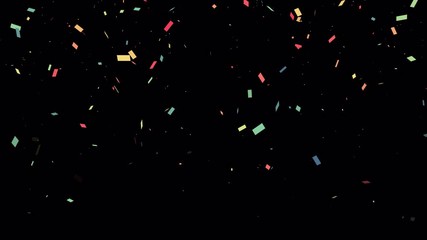 Colorful confetti for party with alpha channel video.Celebration element concept