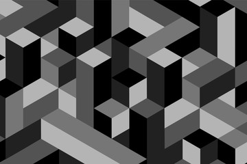 Fototapeta premium Abstract isometric background with black and grey blocks .Vector illustration.