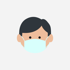 medical face mask protection. wear mask protection. flat icon design