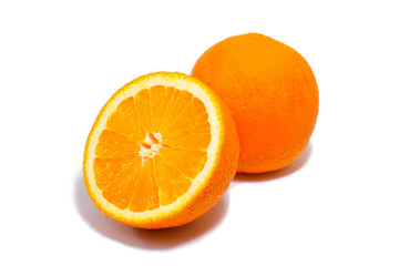 juicy orange fruit isolated on white background