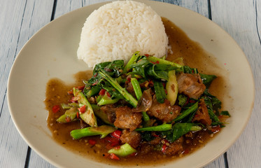 Thai Fried Crispy Pork with Rice 