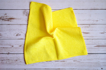 universal wipe for home cleaning, for use without household chemicals to remove dirt, on a wooden...