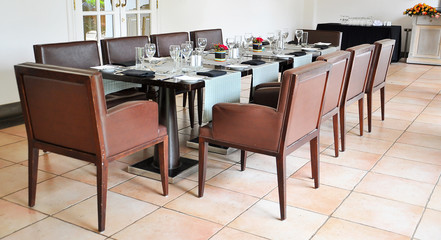 Executive lunch meeting table setting