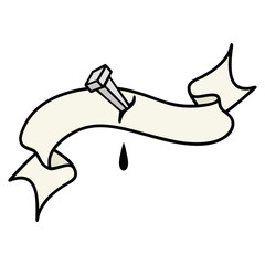 tattoo with banner of iron nail