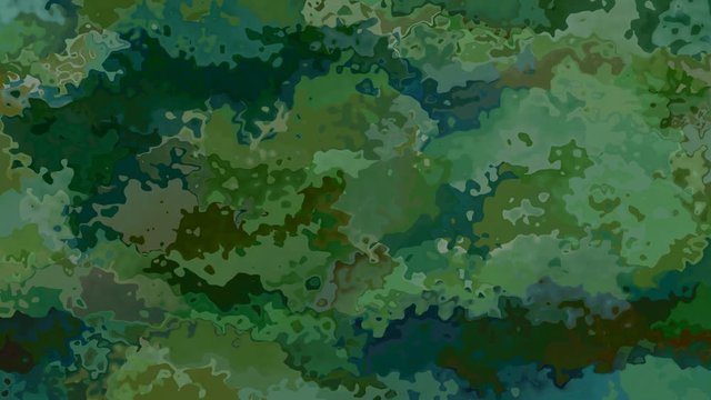 abstract animated twinkling stained background full HD seamless loop video - watercolor splotch liquid effect - color military camouflage khaki green