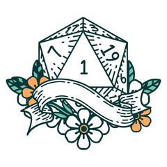 natural one d20 dice roll illustration