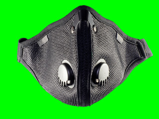 Air filtration mesh mask with active carbon filters. Black medical mask. Face mask protection...