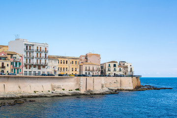 View of The Island of Ortigia, Syracuse, Sicily, Italy