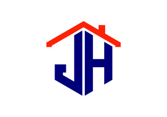JH Real Estate Logo Concept with House Outline and Modern Design Aesthetics