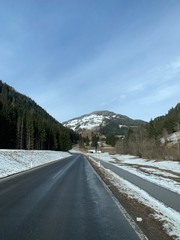 Empty asphalt road in the mountains