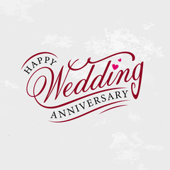 Fototapeta na wymiar Happy Wedding Anniversary Vector Design with beautiful lettering.