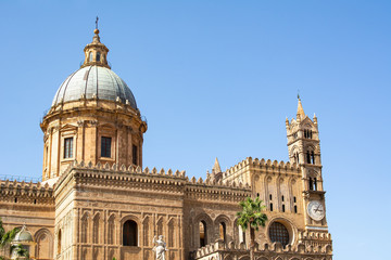 Fototapeta na wymiar View of The Palermo Cathedral, details, Sicily, italy