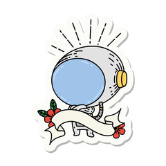 sticker of tattoo style astronaut © lineartestpilot