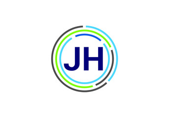 Initial Monogram Letter J H Logo Design Vector Template. JH Letter Logo Design