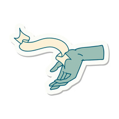Obraz premium tattoo sticker with banner of a hand