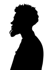 profile of a man with a beard, silhouette,