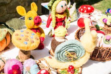 various handmade items created from environmentally friendly materials by Romanian craftsmen