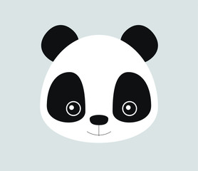 Face of a cute Panda bear with big eyes in frontal view