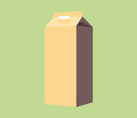 brown milk carton with white lid; 
for organic  milk, oat milk, almond milk