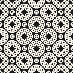 Vector monochrome ornamental geometric texture. Stylish seamless pattern in Arabian style. Traditional motif in modern digital rendition. Elegant oriental background. Carved lattice, repeat tiles