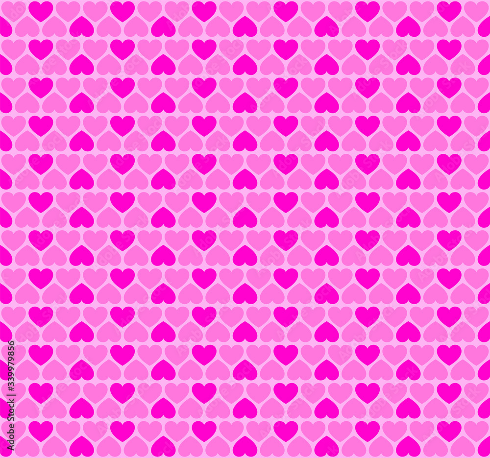 Poster pink heart shapes, seamless background tile. abstract pattern and texture for use as background or f