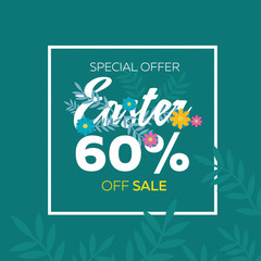 Happy Easter holiday greeting card, poster, banner sales, discounts, sales. Typographic background with color composition. International design celebration of spring, meeting of spring.