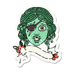 orc rogue character face grunge sticker