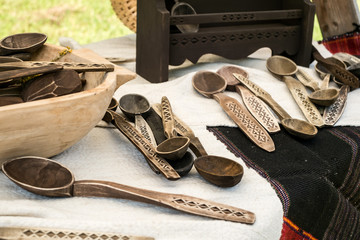 various handmade items created from environmentally friendly materials by Romanian craftsmen