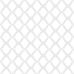 Subtle mesh texture. Vector geometric seamless pattern with fishnet, grid, lattice, net, rhombuses. Light gray and white minimalist background. Delicate abstract ornament. Simple repeatable design