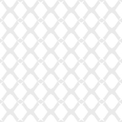 Subtle mesh texture. Vector geometric seamless pattern with fishnet, grid, lattice, net, rhombuses. Light gray and white minimalist background. Delicate abstract ornament. Simple repeatable design