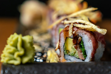 Asian Traditional Food New York Stake Roll Sushi