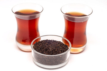 Black Tea in Turkish Tea Glasses