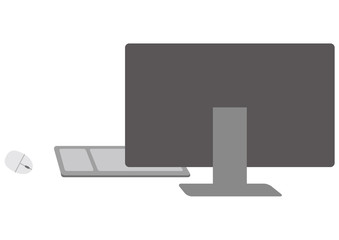 デスクトップパソコンの背面イラスト