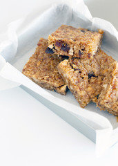 Oatmeal bars flap jack fruit nuts seeds healthy snacks