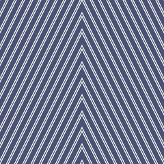 Fototapeta premium Zigzag seamless pattern. Vector texture with thin zig zag lines, stripes, streaks, chevron. Navy blue and white abstract geometric background. Simple minimal ornament. Repeat design for decor, print