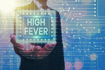 Conceptual hand writing showing High Fever. Concept meaning medical condition which the body...
