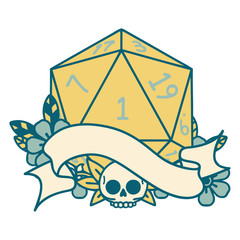 natural one d20 dice roll illustration