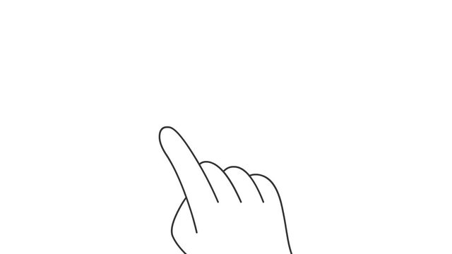 Touch and hold mobile screen gesture line art vector animation