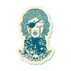 crying human rogue with natural one d20 roll grunge sticker