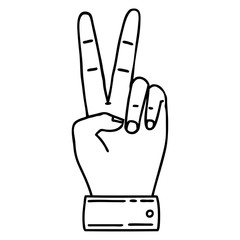 peace symbol two finger hand gesture illustration