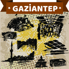 Gaziantep by handmade line and historical