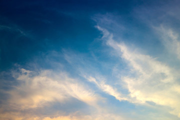 Blue sky and beautiful white clouds in Thailand