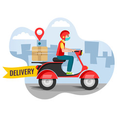 Online delivery service , online order tracking, delivery home and office. Scooter delivery. Shipping.