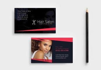 Hair Salon Business Card Layout