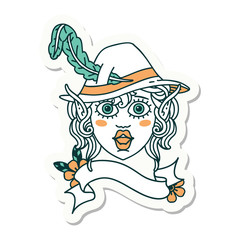 elf bard character face sticker