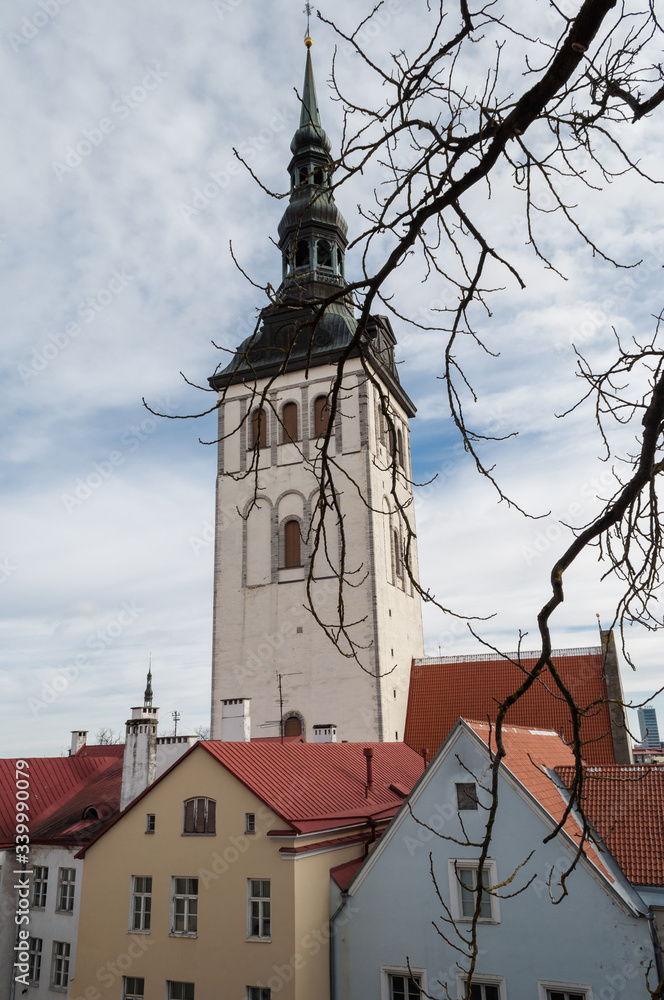 Sticker Traditional buildings in Tallinn Old Town